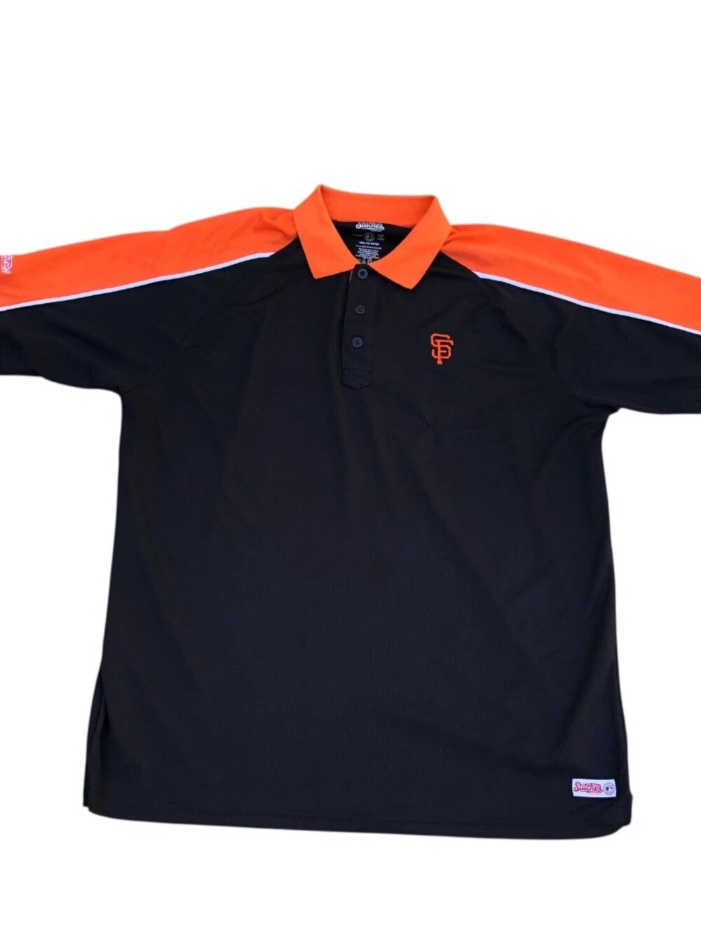 STITCHES San Francisco Giants Polo Shirt XL Men's MLB Baseball SF Black